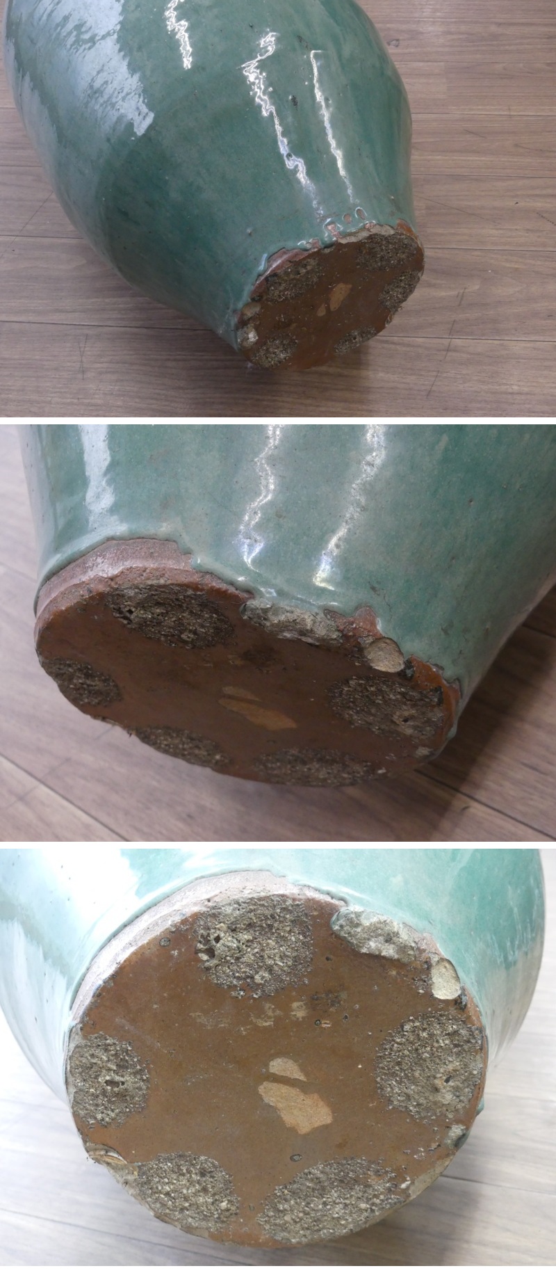 信楽焼　壺 新作登場，お得 zx1 信楽焼 緑釉 大壺 甕 高さ約72cm 古陶器 民藝 No1